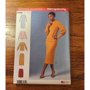 Simplicity 8982 Sewing Pattern Knit Dress Skirt Mock Neck Top Size 14-22 R5